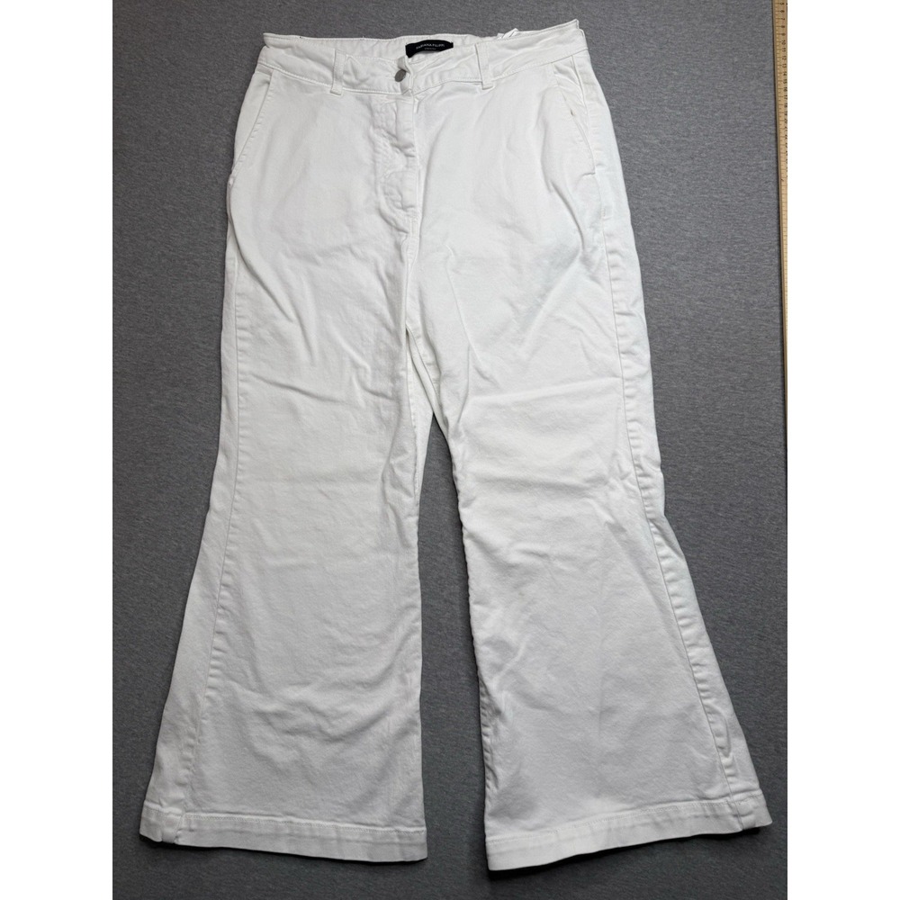 Fabiana Filippi Women's White Wide Leg Pull On Pants Size 6 Short